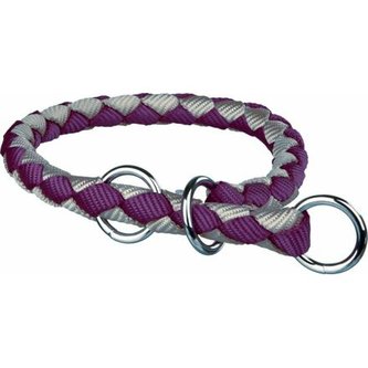 Nylonový obojek kulatý CAVO - fialovo/stříbrná DOPRODEJ - M-L:43-51cm/18mm