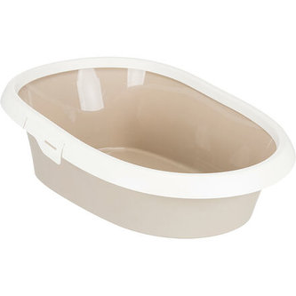 WC pro kočku PAULO II. s okrajem 39x17x58 cm, béžovo/krémové - DOPRODEJ