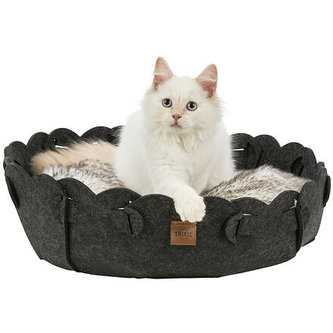 Kulatý plstěný pelech ELLI, ø 50 cm, antracit