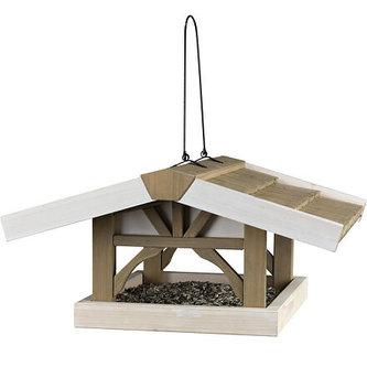 NATURA závěsné krmítko pro ptáky 46x22x44 cm šedo/bílé - DOPRODEJ
