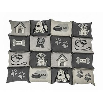 Barevná měkká podložka PATCHWORK 100 x 70 cm šedá - DOPRODEJ