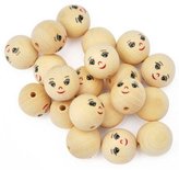 Playbox Korálky dřevěné hlavičky průměr 3 cm - obličej 20 ks (il.foto)