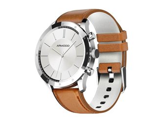 Hodinky ARMODD Silentwatch 4 Lite Silver s hnědým koženým řemínkem