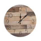 Hodiny nástěnné dřevo hnědé pr. 34 cm
