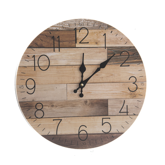 Hodiny nástěnné dřevo hnědé pr. 34 cm