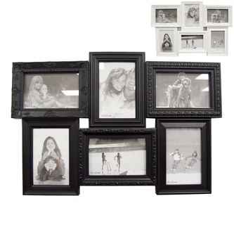 Rámečky obraz 6 fotek UH bílý/černý 52x35 cm