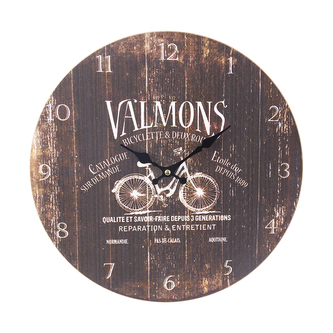 Hodiny nástěnné dřevo VALMONS hnědé pr. 34 cm
