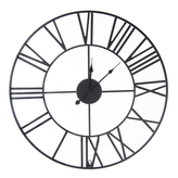 Hodiny nástěnné kov černé pr. 60 cm