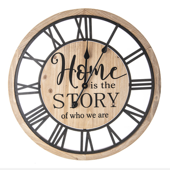 Hodiny nástěnné dřevo/kov Home pr. 60 cm