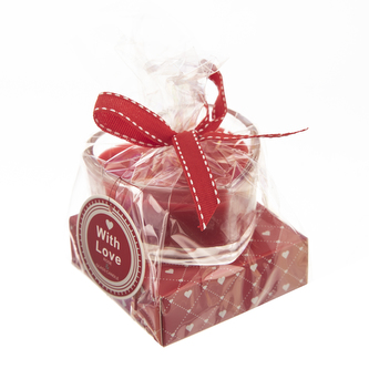 Svíčka sklo s vůní srdce 8x8 cm