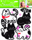 Samolepky kočky černobílé 32x26 cm