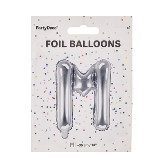 Balónek fólie písmeno M stříbrný 35 cm