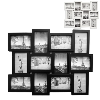 Rámečky obraz 12 fotek UH bílý/černý 45x59 cm