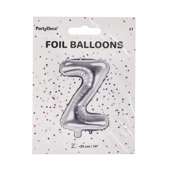 Balónek fólie písmeno Z stříbrný 35 cm