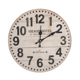 Hodiny nástěnné dřevo Grand Hotel pr. 34 cm