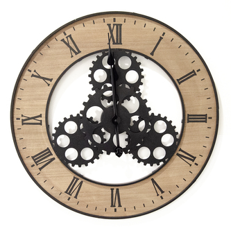 Hodiny nástěnné dřevo/kov industrial pr. 57 cm