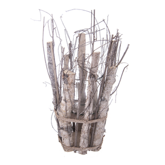 Květináč proutí/sklo bílý 12x30 cm