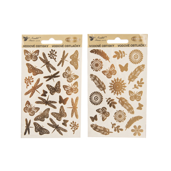 Obtisky vodové na kamínky zlaté 9x15 cm