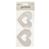 Girlanda papír srdce bílé 3 m