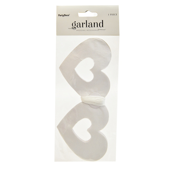 Girlanda papír srdce bílé 3 m