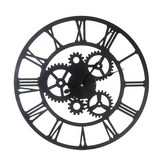 Hodiny nástěnné kov černé pr. 50 cm