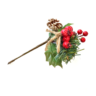 Přízdoba UH větvička jeřabiny/šišky 19 cm