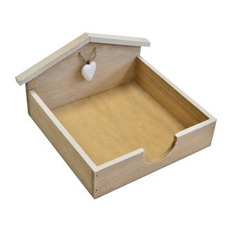 Stojánek na ubrousky dřevo 23x20x12 cm