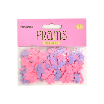 Konfety UH fialové/růžové kočárky 15 g