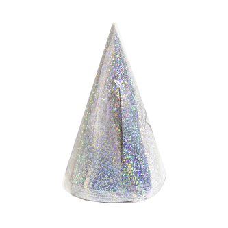 Papírové čepičky holografické stříbrné 6 ks