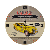 Hodiny nástěnné dřevo auta pr. 34 cm