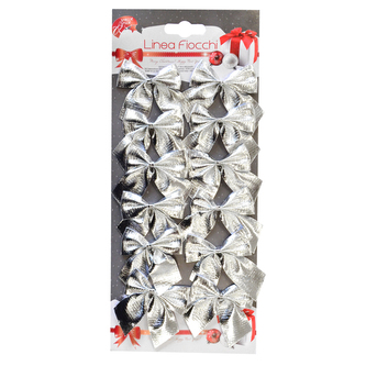 Mašle UH barva stříbrná 12 ks 5,5 cm