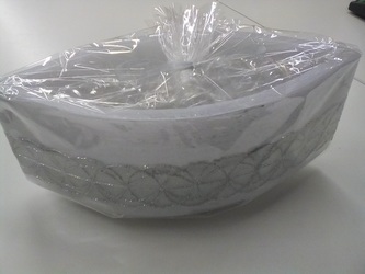 Svíčka-lampion loďka glamour šedá 27x10 cm