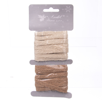 Stuha juta béžová/hnědá 2ks 1x200 cm