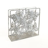 Stojan na ubrousky kov šedý 14x5x14 cm