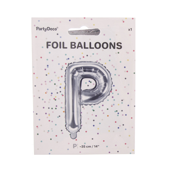Balónek fólie písmeno P stříbrný 35 cm