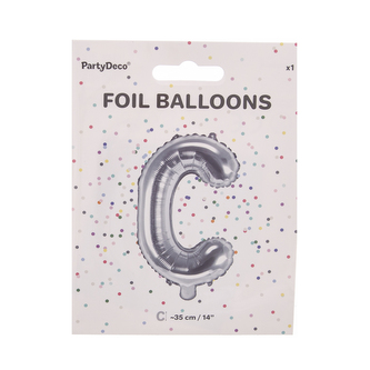 Balónek fólie písmeno C stříbrný 35 cm