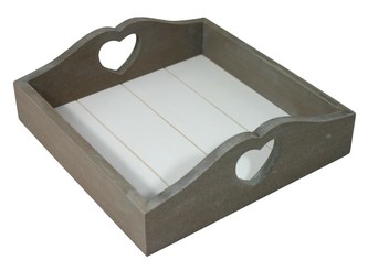 Stojánek na ubrousky dřevo 20x20x9 cm