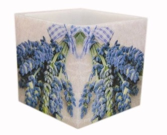 Lampion vosk levandule hranatý 12,5x12,5 cm