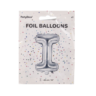 Balónek fólie písmeno I stříbrný 35 cm