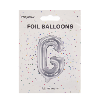 Balónek fólie písmeno G stříbrný 35 cm