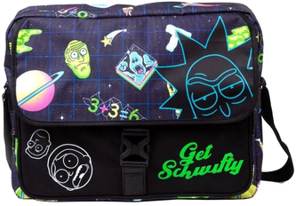 Taška na rameno Rick & Morty: Space Aop With Flock (34 x 40 x 14 cm| objem 19 litrů)