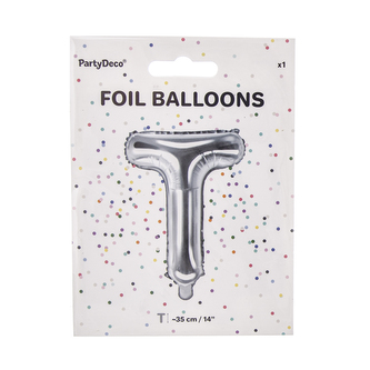 Balónek fólie písmeno T stříbrný 35 cm