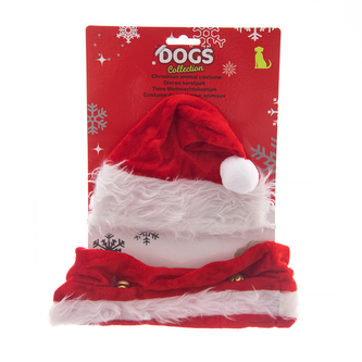 Čepice a šála pro mazlíčka vánoční