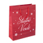 Taška dárková červená Šťastné a Veselé 26x10x32 cm