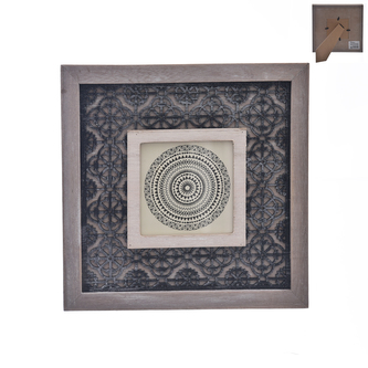 Fotorámeček dřevo šedý/černý 23x2x23 cm