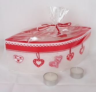Svíčka-lampion loďka dreams love červená 26,5x9,5