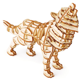 RoboTime dřevěné 3D puzzle Vlk