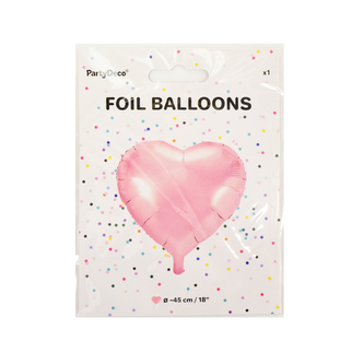 Foliový balonek srdce světle růžové 45 cm - balené
