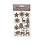 Samolepky dřevo vánoční barva stříbrná 12 ks