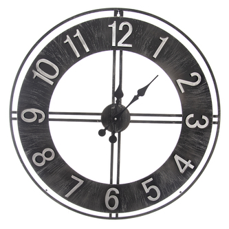 Hodiny nástěnné kov šedé pr. 76 cm